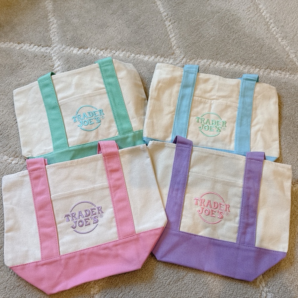 Trader Joe's Canvas Tote Bags Set